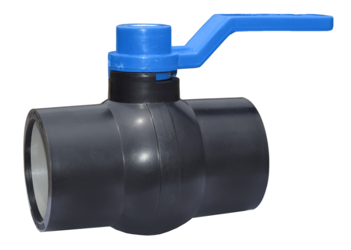 Blue Long Handle Solid Ball Valve Black (Without MS Plate)