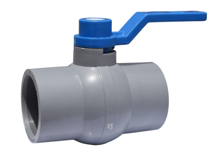 Blue Long Handle Solid Ball Valve Gray (Without MS Plate)