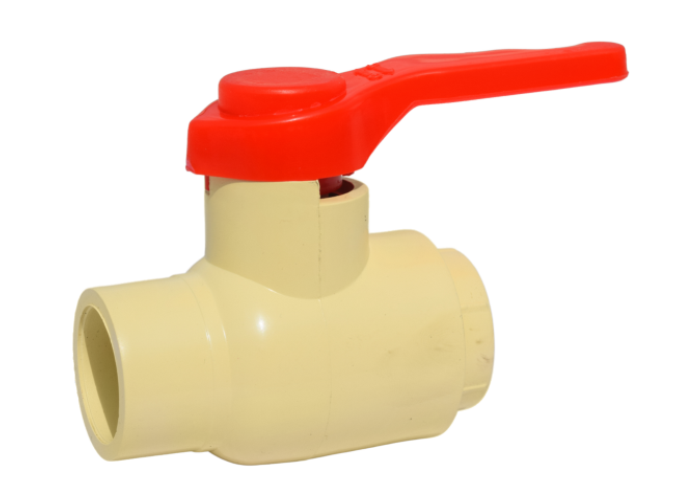 CPVC Ball Valve Long Handle Red