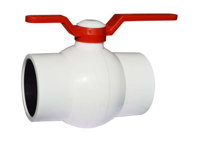 Long Handle Solid Ball Valve White MS Plate five inch