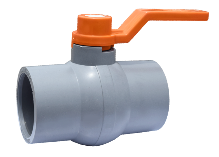 Orange Long Handle Solid Ball Valve Gray (Without MS Plate)