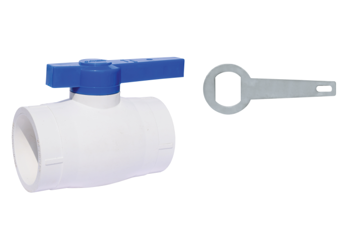 Premium UPVC Ball Valve Long Handle MS Plate