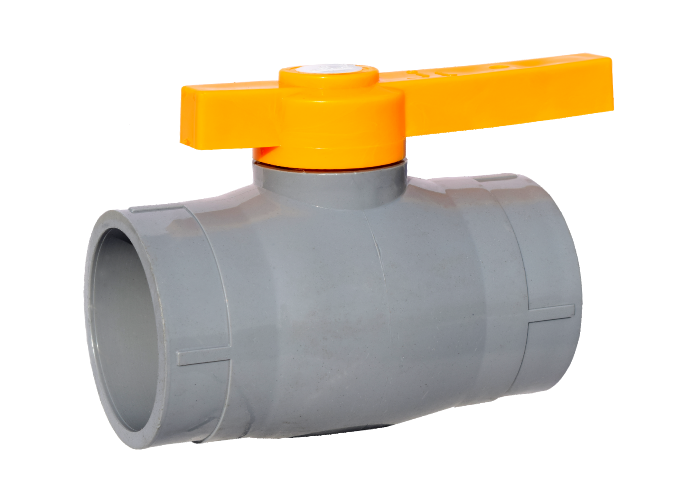 PVC Ball Valve Long Handle Gray