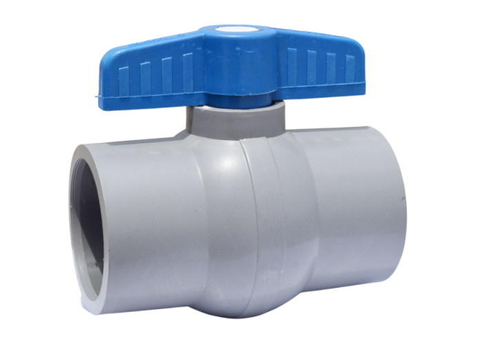 Solid Ball Valve Gray Short Handle Blue