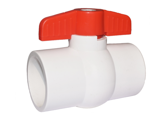 UPVC Ball Valve Short Handle Red